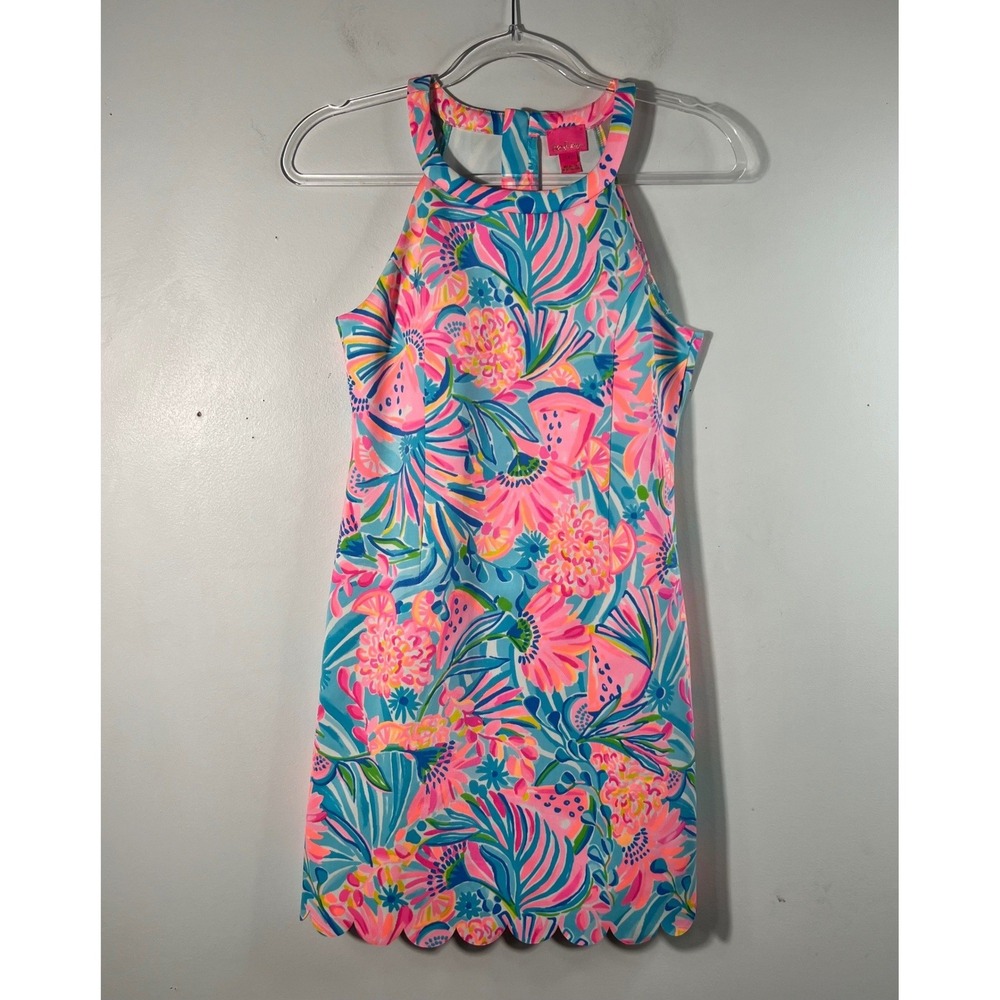 Lilly Pulitzer Girls Sophelia Shift Dress Tropical Punch Print 16